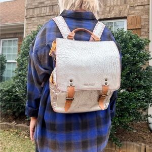 Paul Marius Chic Silver and Tan Women's Backpack
